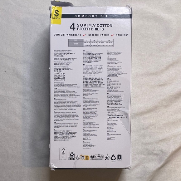 Kirkland Signature Supima Cotton Boxer Briefs - Black 4-pack Size Small - Picture 5 of 7